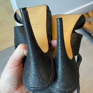 Nine West Sparkly Black heels (Slingbacks) great condition
